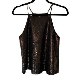 Forever 21 Black sequin crop top size LG